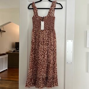 Valencia and Vine midi smock top pink cheetah dress in size XS